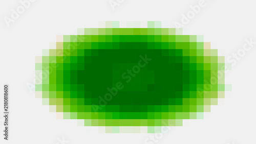 Abstract green pixelated oval shape design