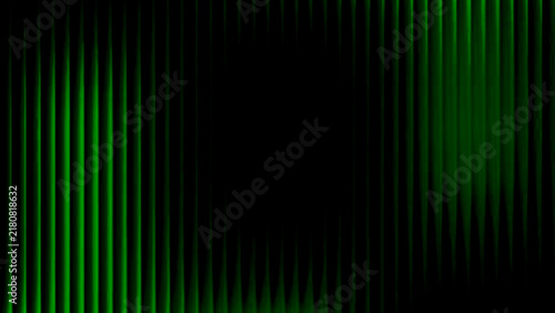 Abstract green vertical light lines on black background