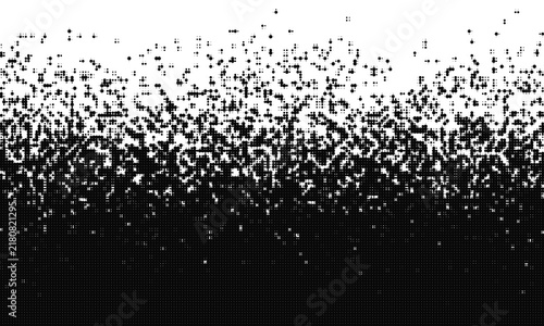 Black and white pixel halftone gradient pattern background