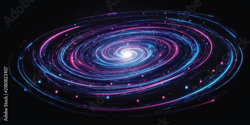 Spiral galaxy abstract light vortex in deep space with cosmic swirl galaxy background glowing stars space nebula effect glowing particles celestial spiral neon light digital