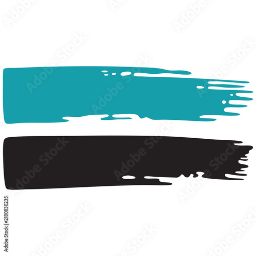 Two color brush strokes perfect for banner or background elements.