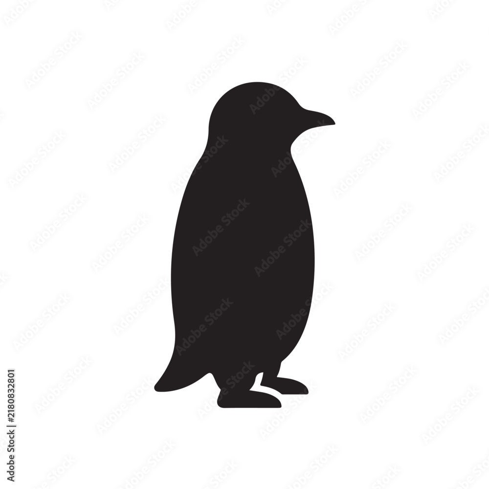 Obraz premium Penguin silhouette vector icon isolated on a white background design