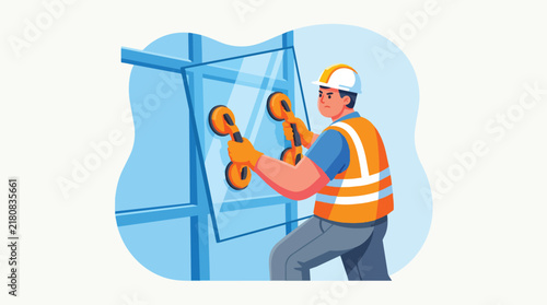 Worker Operating Overhead Crane Hooks