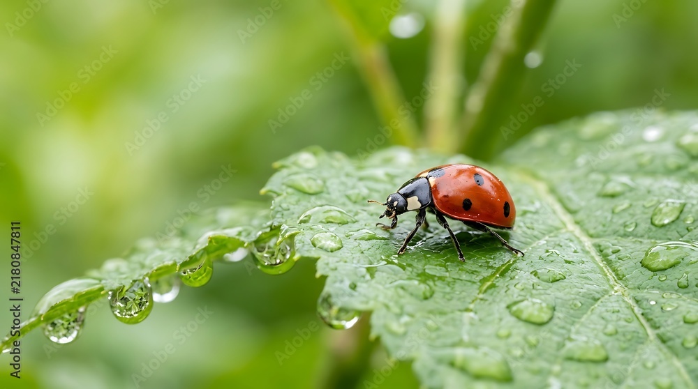 Fototapeta premium ladybug on leaf