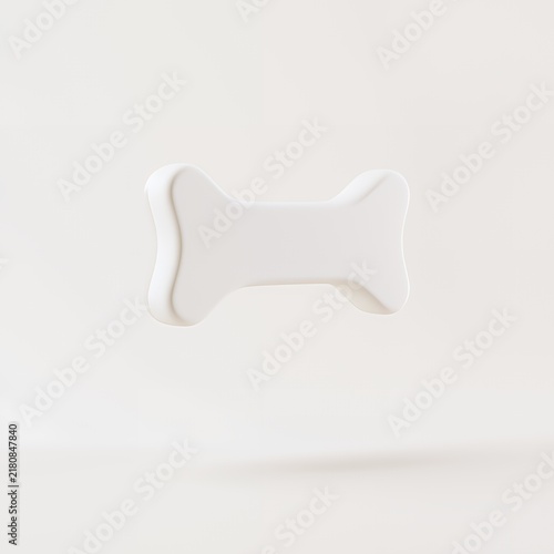 White bone shape isolated on plain background