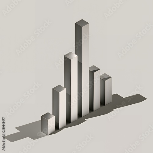 Bar chart with different height bars on neutral background