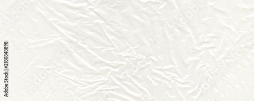 Cuadro en lienzo Rumpled crumpled translucent paper texture joins angular wrinkle lines to compre