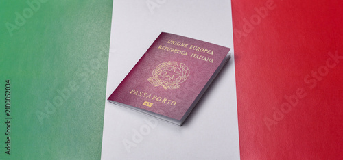 Quadro su tela Italian passport for travel, immigration, education, and business