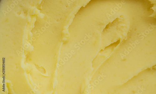 Fotografía Mash potato pattern, root vegetable puree textured background, mashed potatoes b