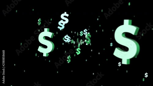 Dollar Signs Alpha Channel Overlay Dollar signs float fly through space transparent background alpha Finance money business profit investment banking success concepts.