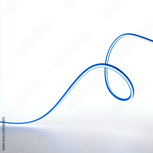 Abstract blue wave flowing on white background