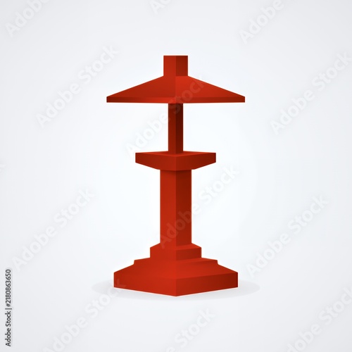 Red abstract geometric structure