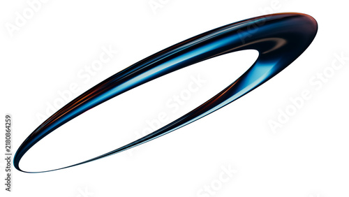 Konstfotografi Blue glass crystal ring toroid mockup