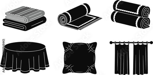 Collection of vintage street lamps and lanterns in black silhouette