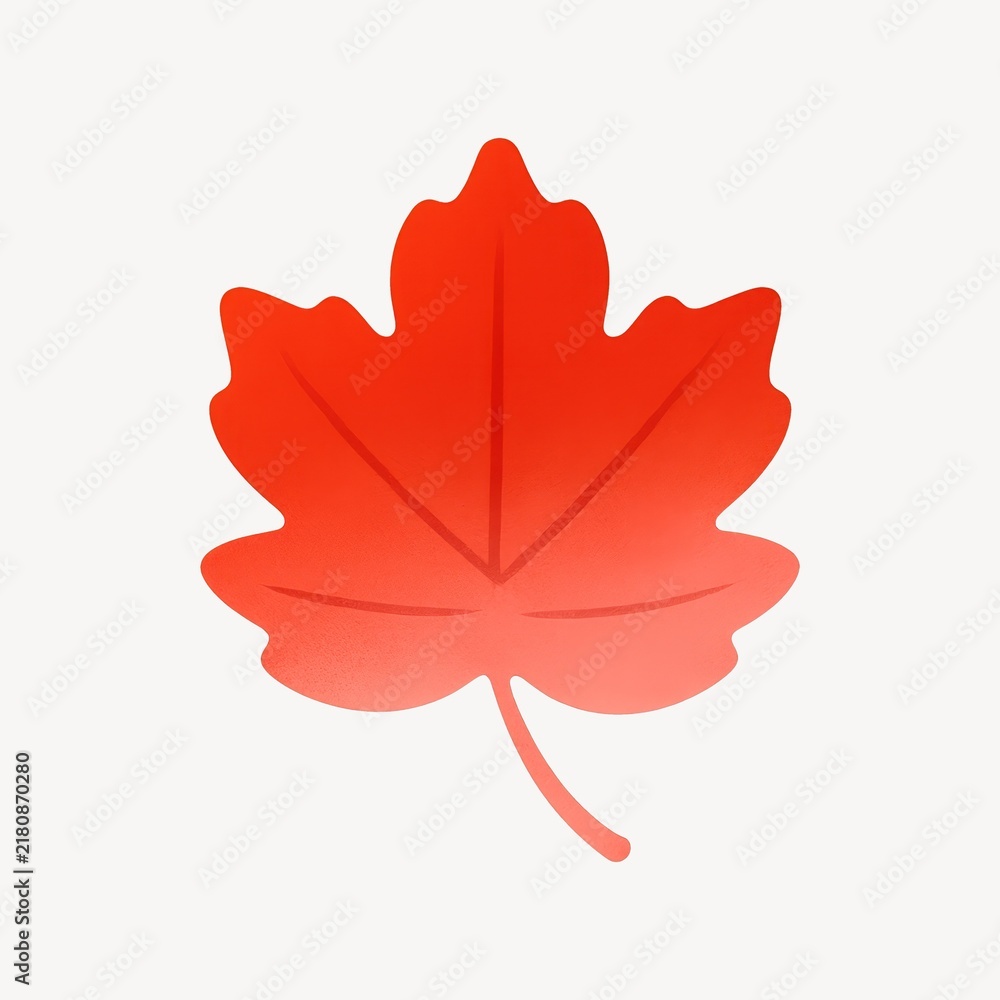 Obraz premium Vibrant red maple leaf illustration.