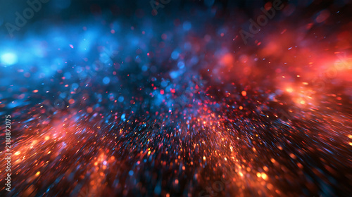 Abstract Dynamic Energy Burst with Glowing Particles