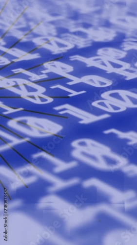 Animation of bulb over hexadecimal code on blue background
