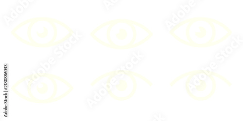 Canvastavla Ivory Flat Eye Icon Set Isolated on Transparent Background PNG Vision Sight Vect