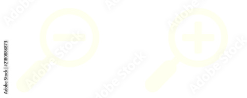 Cuadro en lienzo Ivory Zoom In and Zoom Out Icons Set Isolated on Transparent Background PNG Vect