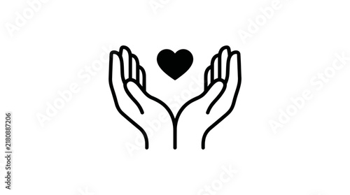Hands lifting a heart symbol