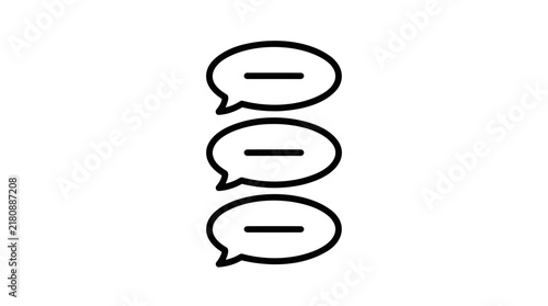 Three stacked speech bubble icon