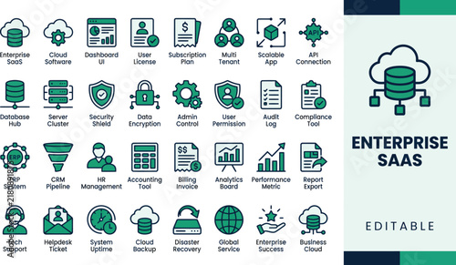 Enterprise software icon set design 202608131418 vector illustration