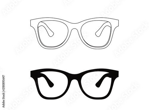 Clean vector shapes of two eyeglasses styles compared high resolution picture