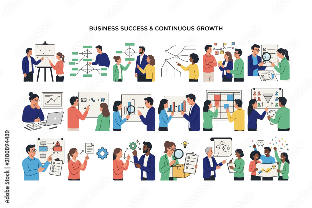 Fototapeta premium Business success and continuous growth team concept