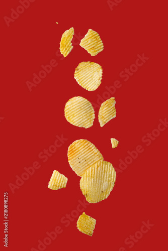 Photography Crispy fresh potato chips junk food unhealthy snacks