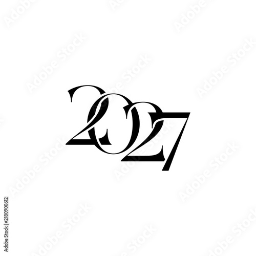 Elegant 2027 New Year Script Typography for Festive Greetings