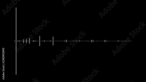 professional white audio wave animation digital sound spectrum frequency visualizer transparent alpha background minimalist music equalizer lines voice signal waveform effect, smooth. 4k seamless loop