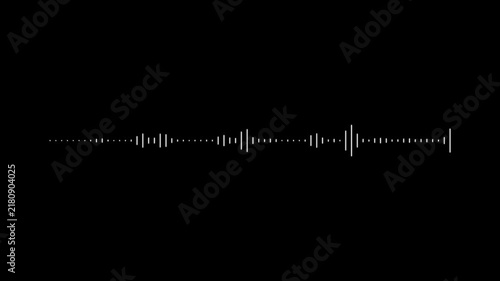 smooth audio waveform spectrum animation white sound frequency visualizer transparent background with alpha channel digital music equalizer lines clean recording effect, professional. 4k video loop