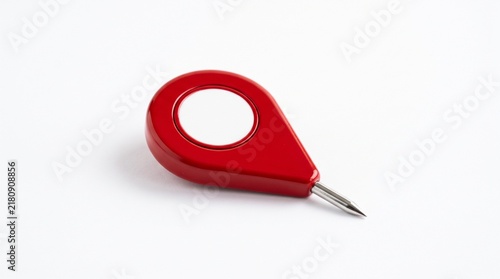 3D Red Location Pin Icon Lying Down Isolated on White Background