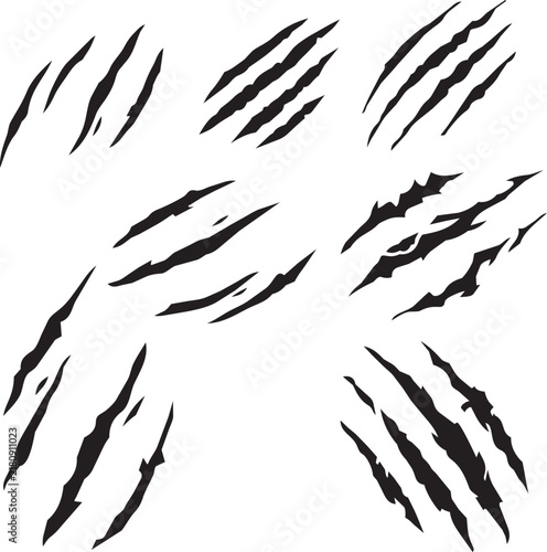 Obraz na plátne Set of black claw scratch marks