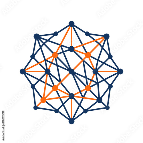 Geometric Network Structure Abstract Digital Art Design