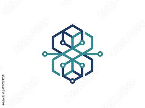 Geometric Network Structure Symbolizing Connectivity and Data Flow