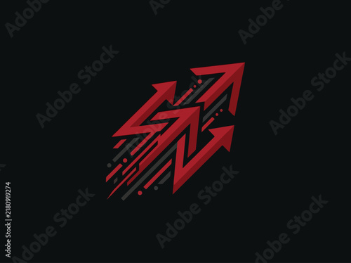 Dynamic Red Arrows Illustrating Growth And Progress Upward