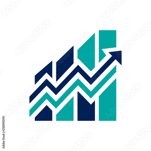 Dynamic Upward Trend Graph with Arrow Showing Growth