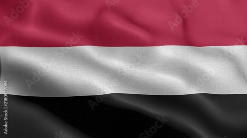 Yemen Flag Waving Animation | Realistic 3D National Flag Loop 4K