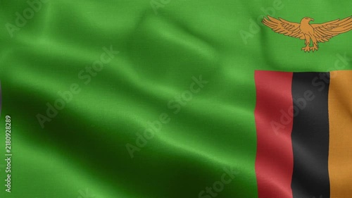 Zambia Flag Waving Animation | Realistic 3D National Flag Loop 4K