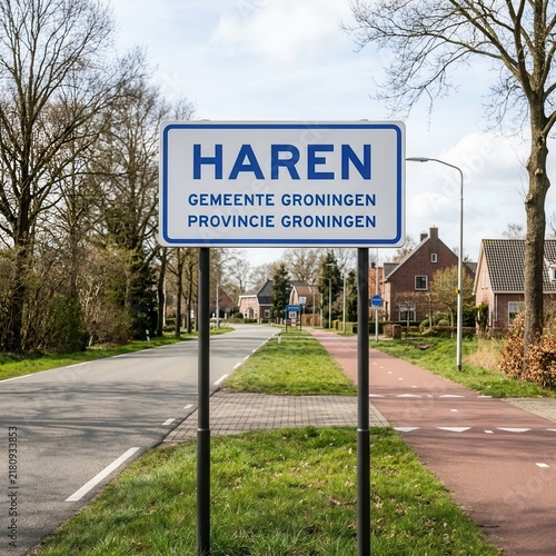 Haren Municipality Groningen Province Dutch Town Entrance Signage