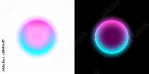 Radiant Gradient Light Orb Abstract Glowing Sphere Cutout Effect Overlay Isolated on Transparent Background
