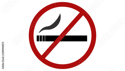 No smoking sign. Smoking prohibited symbol of a cigarette in a crossed circle