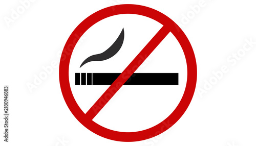 No smoking sign. Smoking prohibited symbol of a cigarette in a crossed circle