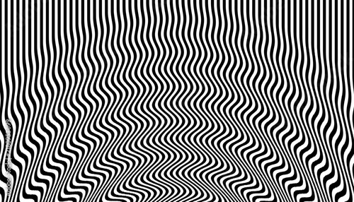 Black and white smooth transition pattern with wavy motion effect for sporty and modern background element. Vector format illustration. Eps10
