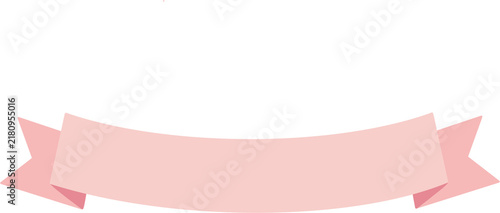 Minimalist pastel pink ribbon banner illustration