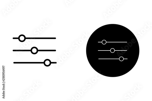 Foto Black and white slider control adjustment icons for website and mobile app setti