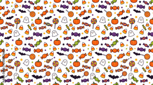 Halloween Candy Vector Pattern