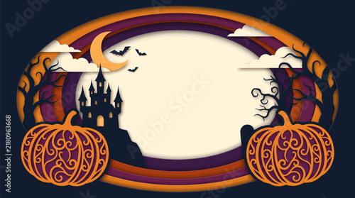 Halloween Vector Background Frame