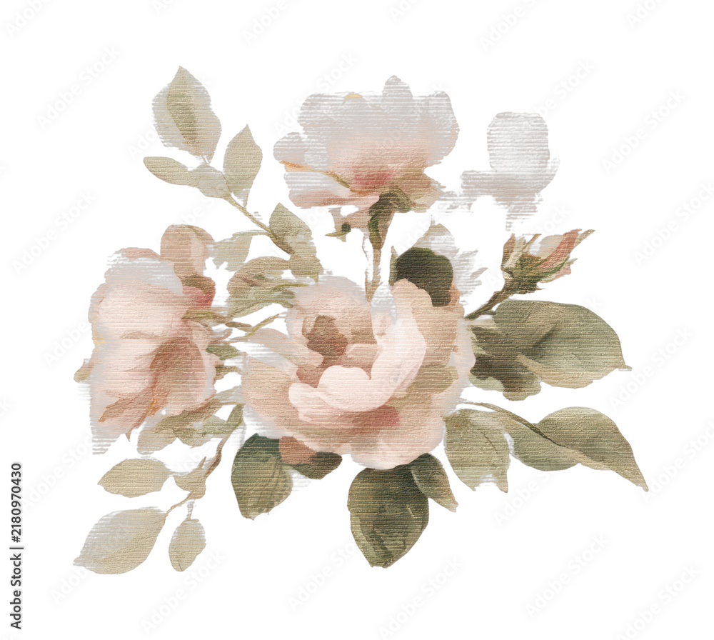Obraz premium PNG Delicate vintage floral illustration.